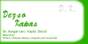 dezso kapas business card