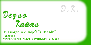 dezso kapas business card